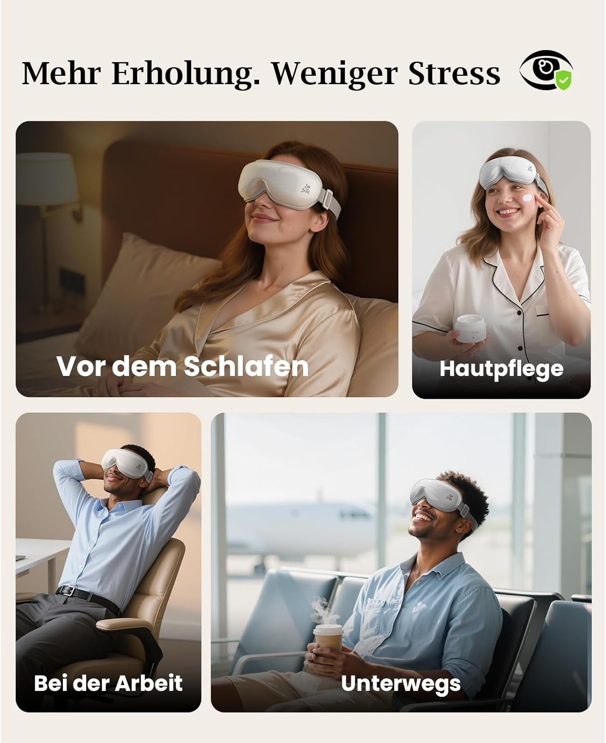 Eye Massager With Heat Compression + Mini Massage Gun Muscle Recovery Set