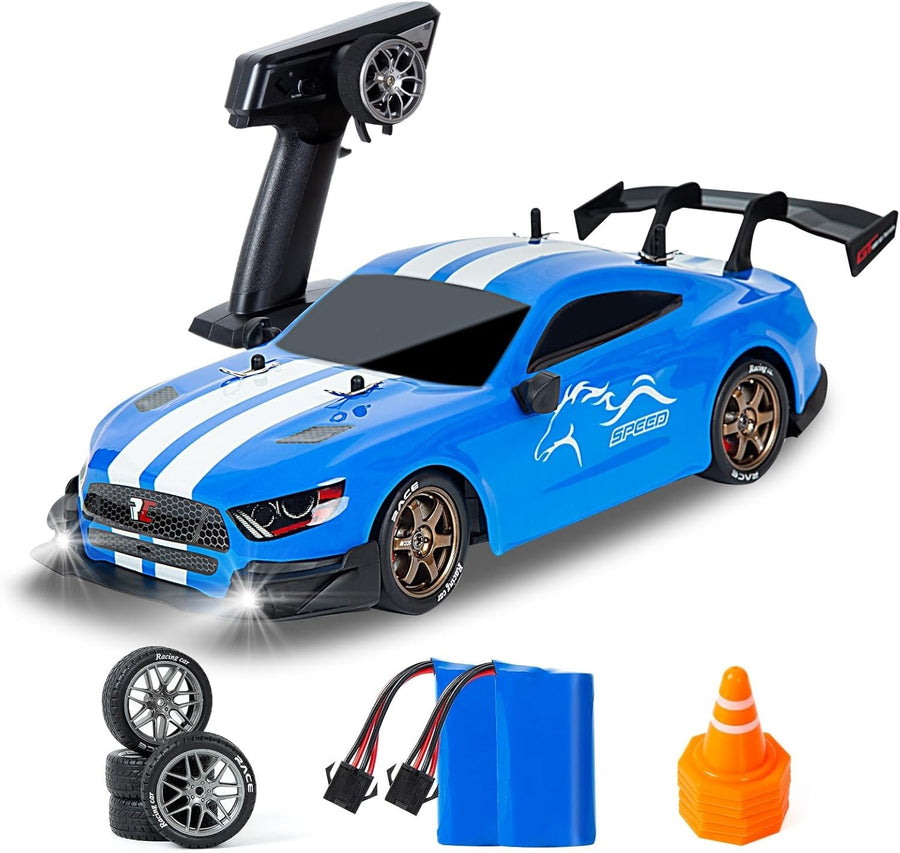 1:14 4WD RC Drift Car High Speed GT Racing Extra Tires & LED Lights