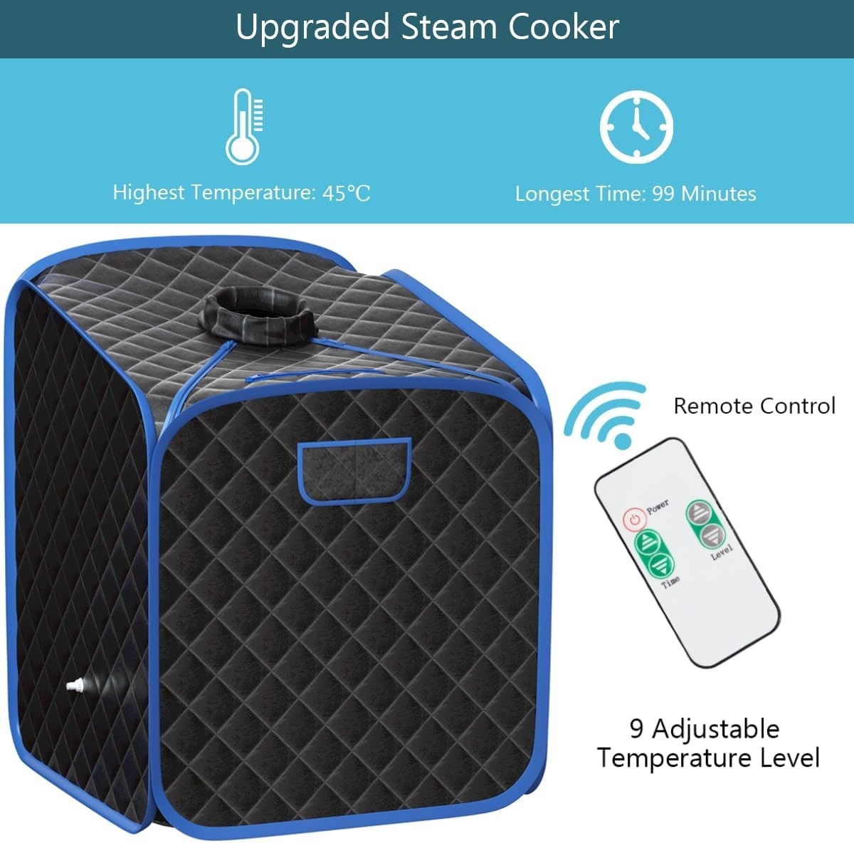 Portable Steam Sauna Tent Home Spa 1000W Fast Heat Remote Chair Foot Roller