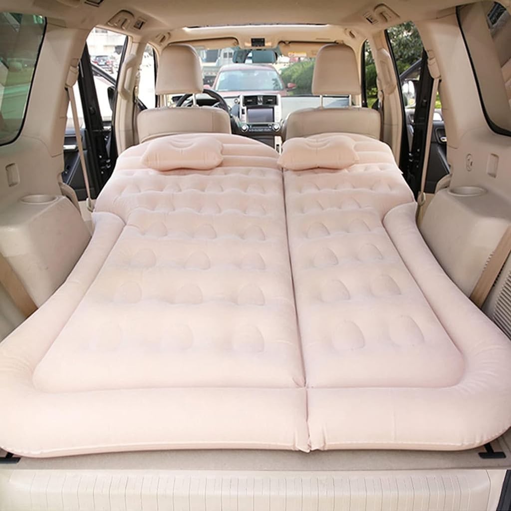 Inflatable Car Air Mattress SUV Back Seat Travel Bed Camping Pillow