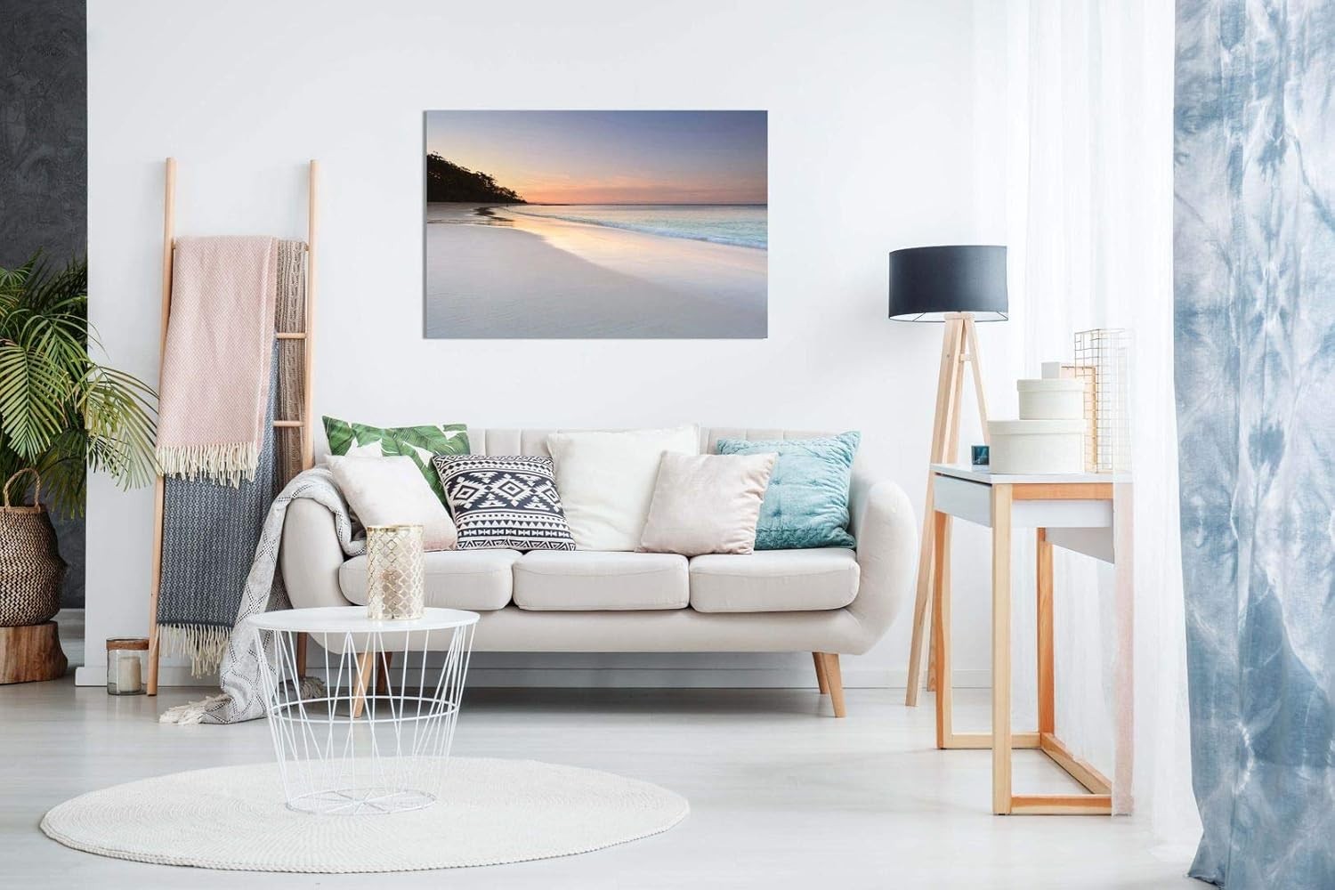 Soft Colours Beach Canvas Wall Art Coastal Seaside Picture Bedroom 18x12