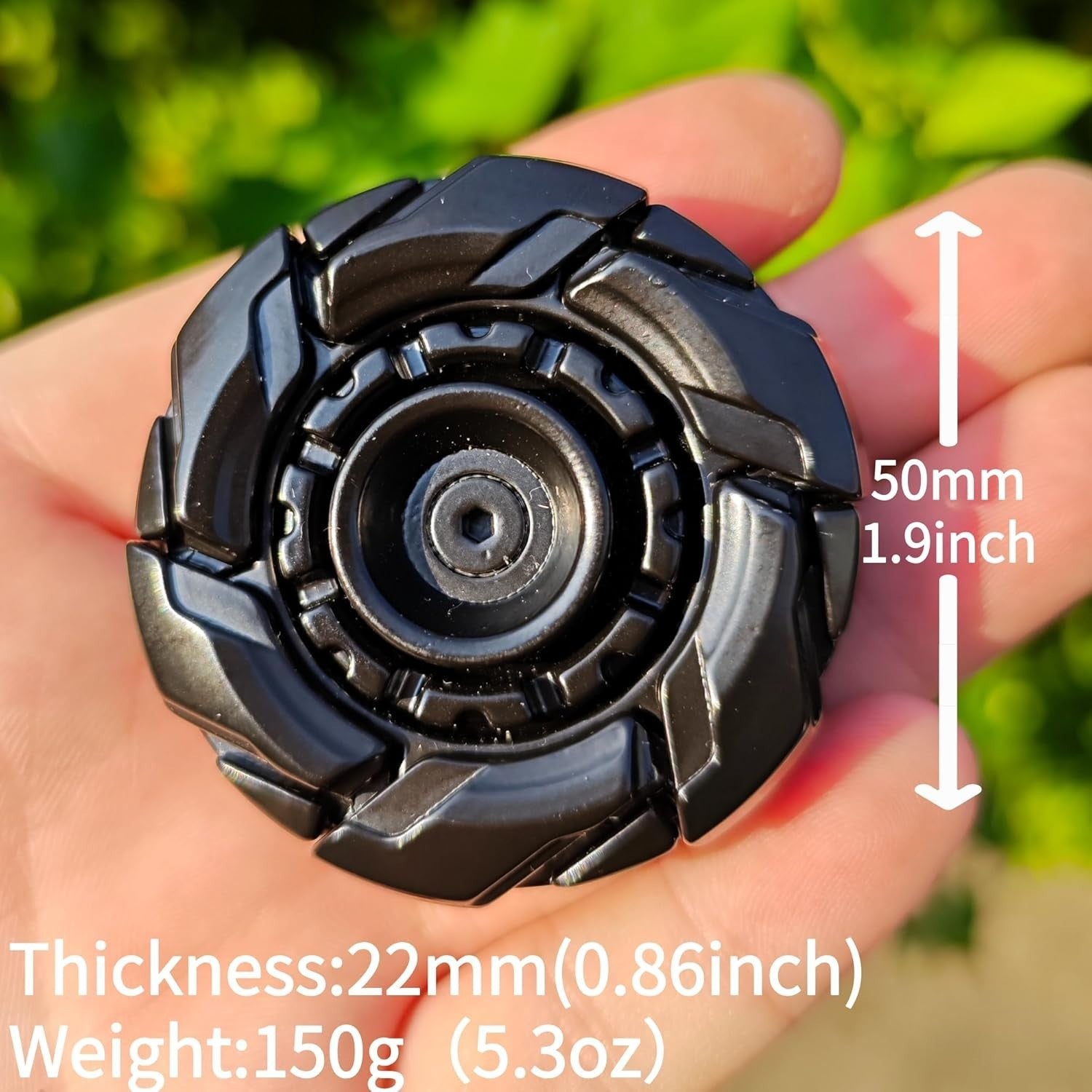Black Metal Fidget Spinning Top Open Armor Magnetic EDC Stress Toy