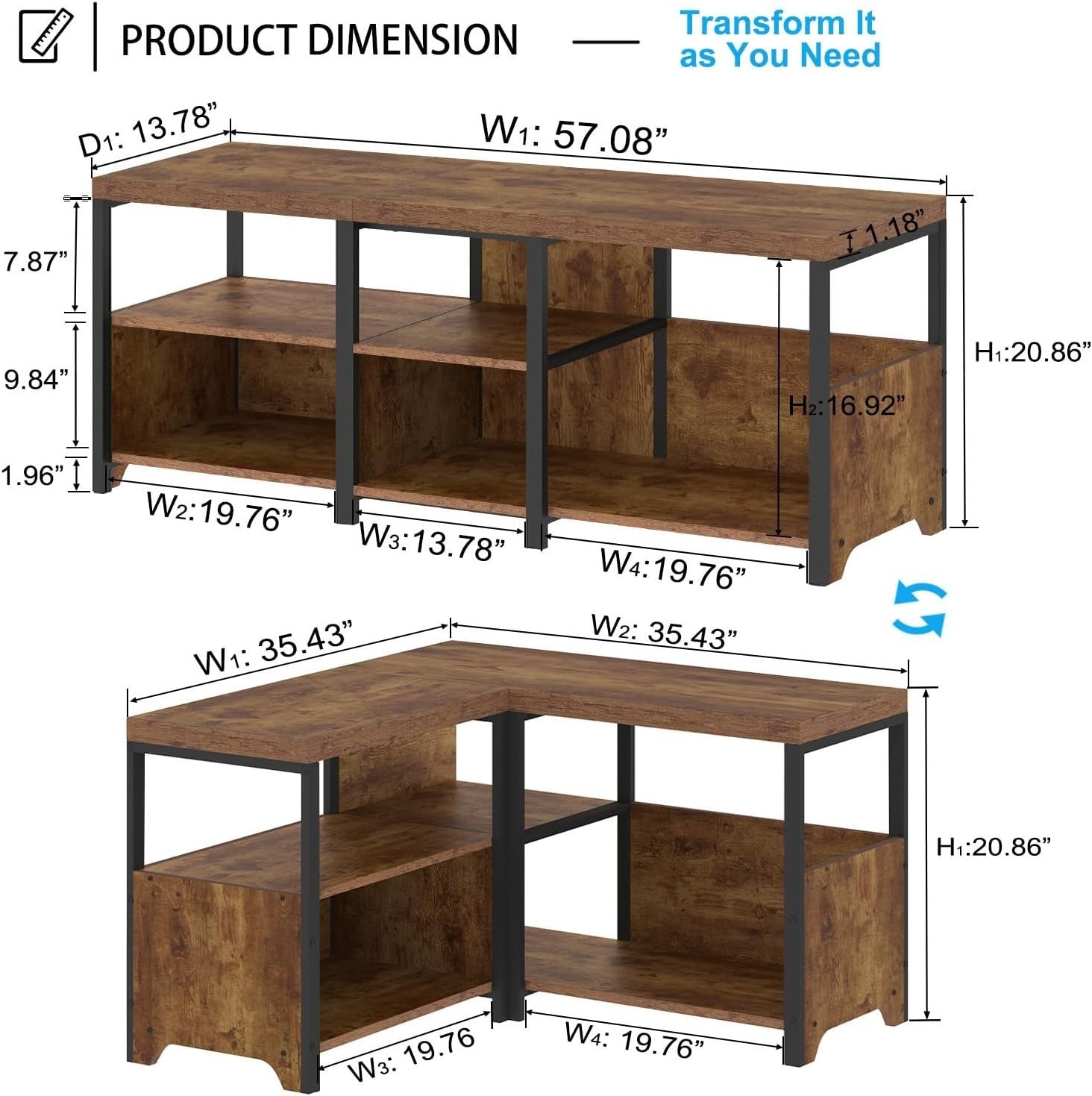 Rustic Brown Entryway Bench 145cm Shoe Storage Hallway Corner Seat