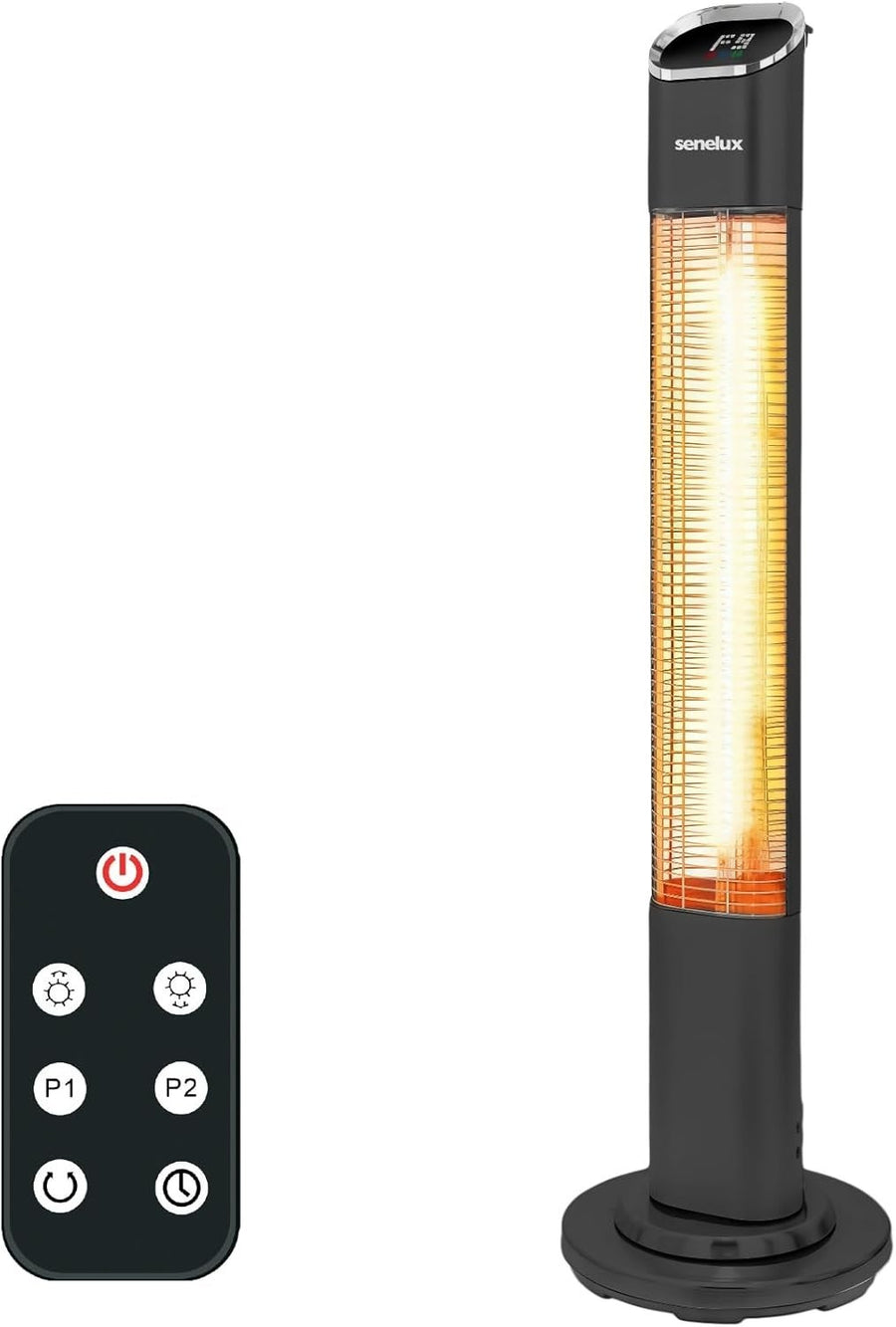 2000W Infrared Patio Heater Tower | 9 Heat Levels, Remote, Timer, Safe