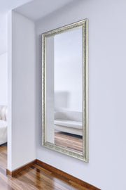 Large Antique Silver Full Length Wall Mirror 160x73cm Bevelled Glass