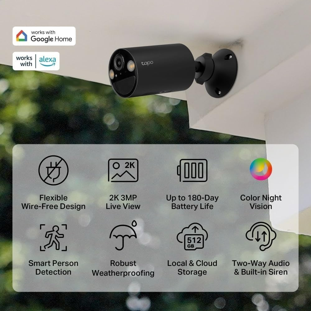 2K Solar Security Camera Wireless Outdoor AI Detection Color Night
