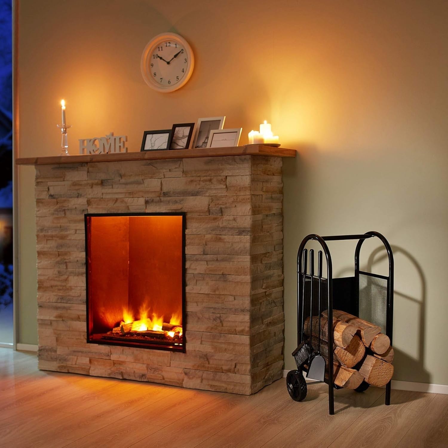 Heavy-Duty Firewood Cart Trolley with Wheels & Tools – Easy Log Transport