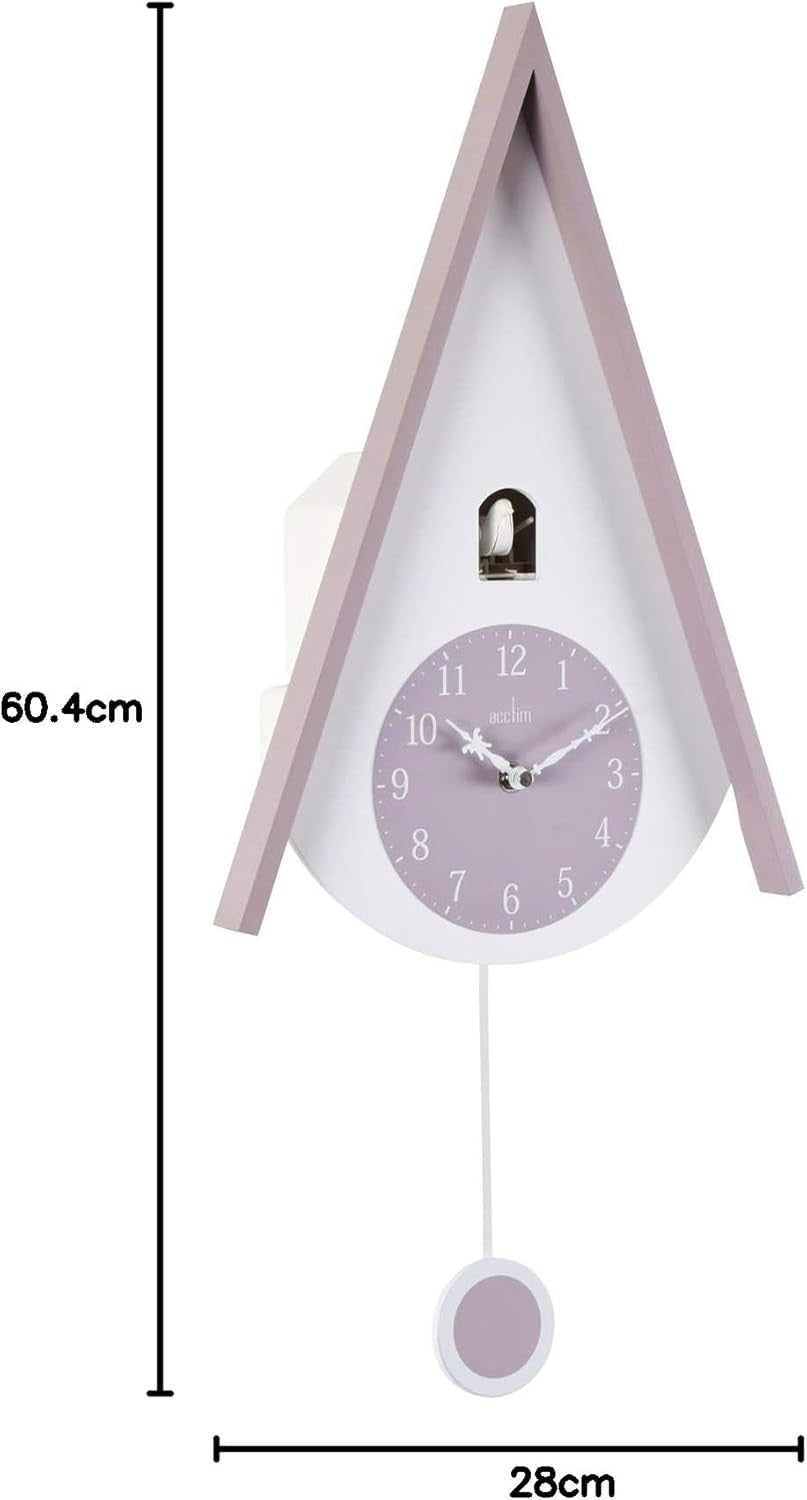 Modern Chalet Style Cuckoo Clock with Alarm, Quartz Movement, 60cm High