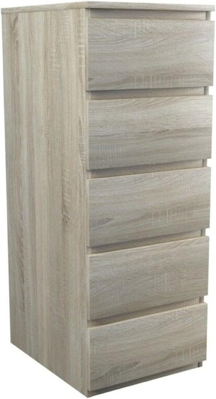 Sonoma 5 Drawer Tall Chest Storage Cabinet Modern Bedroom Organizer Unit