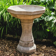 Large Stone Garden Bird Bath 58kg Octagonal Design | Frost Resistant Hand Finish