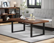 Walnut Oak Coffee Table 100x55cm Sturdy Modern Rustic Wood Metal Design