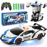 Remote Control Police Car Robot Toy – Transforming RC Car for Kids 3-8