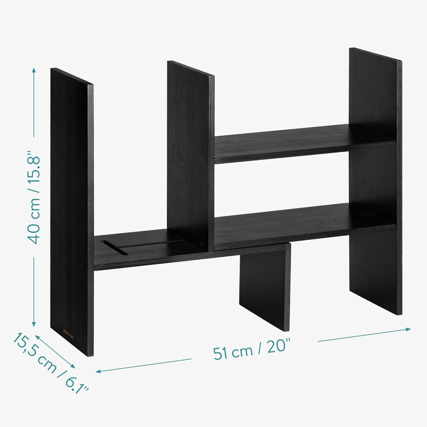 Adjustable Bamboo Desk Organiser Shelf Unit 2-Tier Office Kitchen