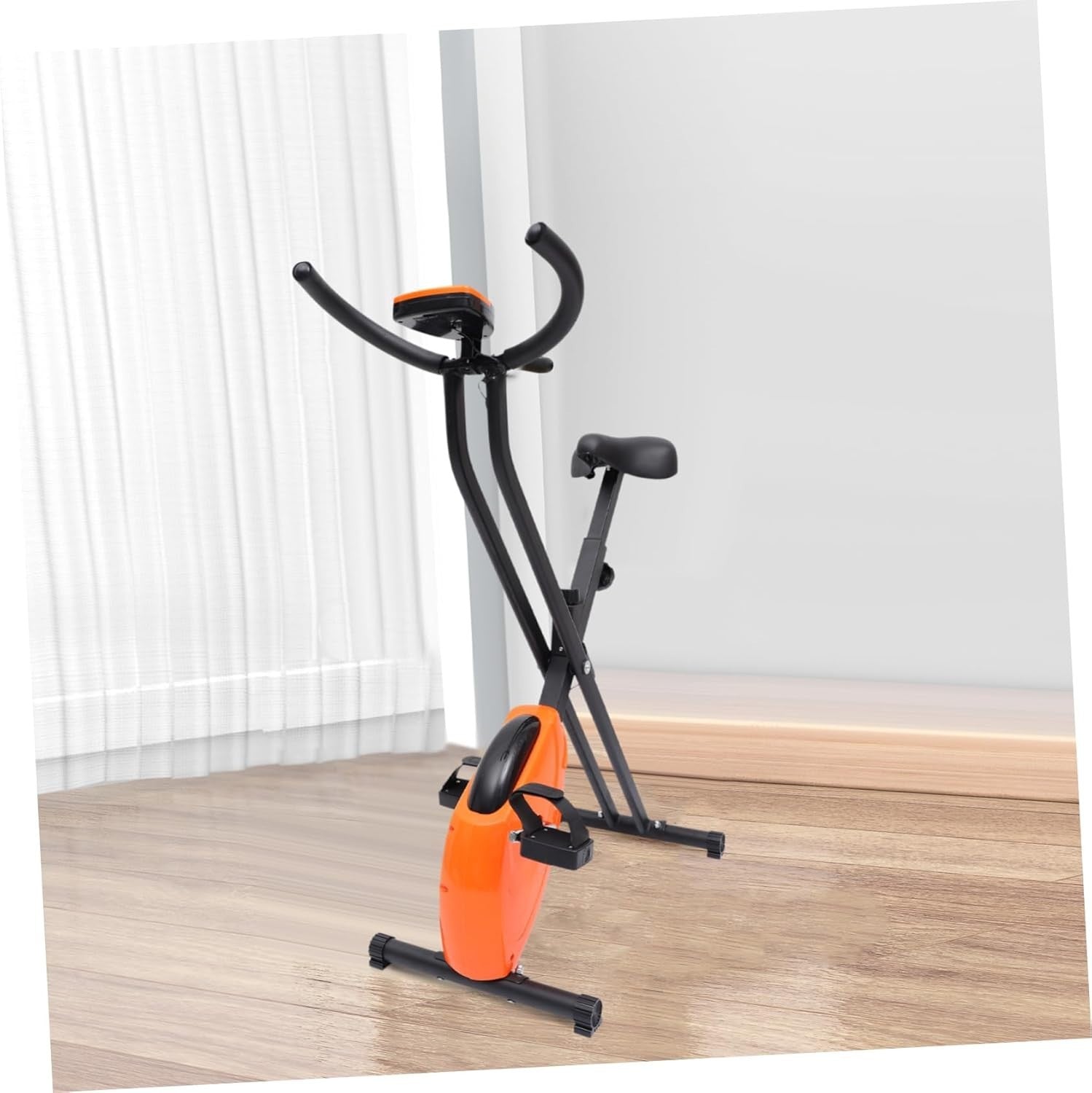 Compact Folding Exercise Bike for Home Fitness, Stable Indoor Cycling Trainer