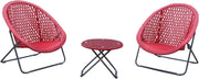 Garden Rattan Bistro Set 2 Chairs Glass Table Outdoor Patio Foldable