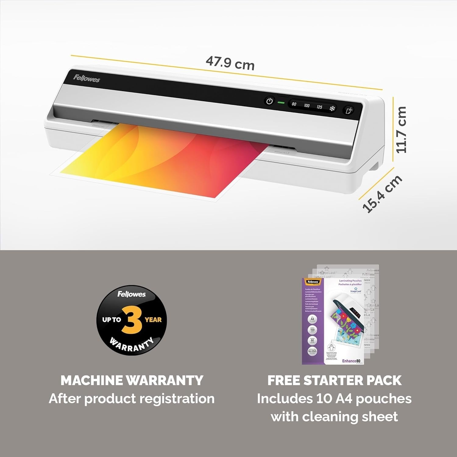 A3 Laminator 60s Warm Up InstaHeat Jam Free Auto Shut Off + 10 Sheets