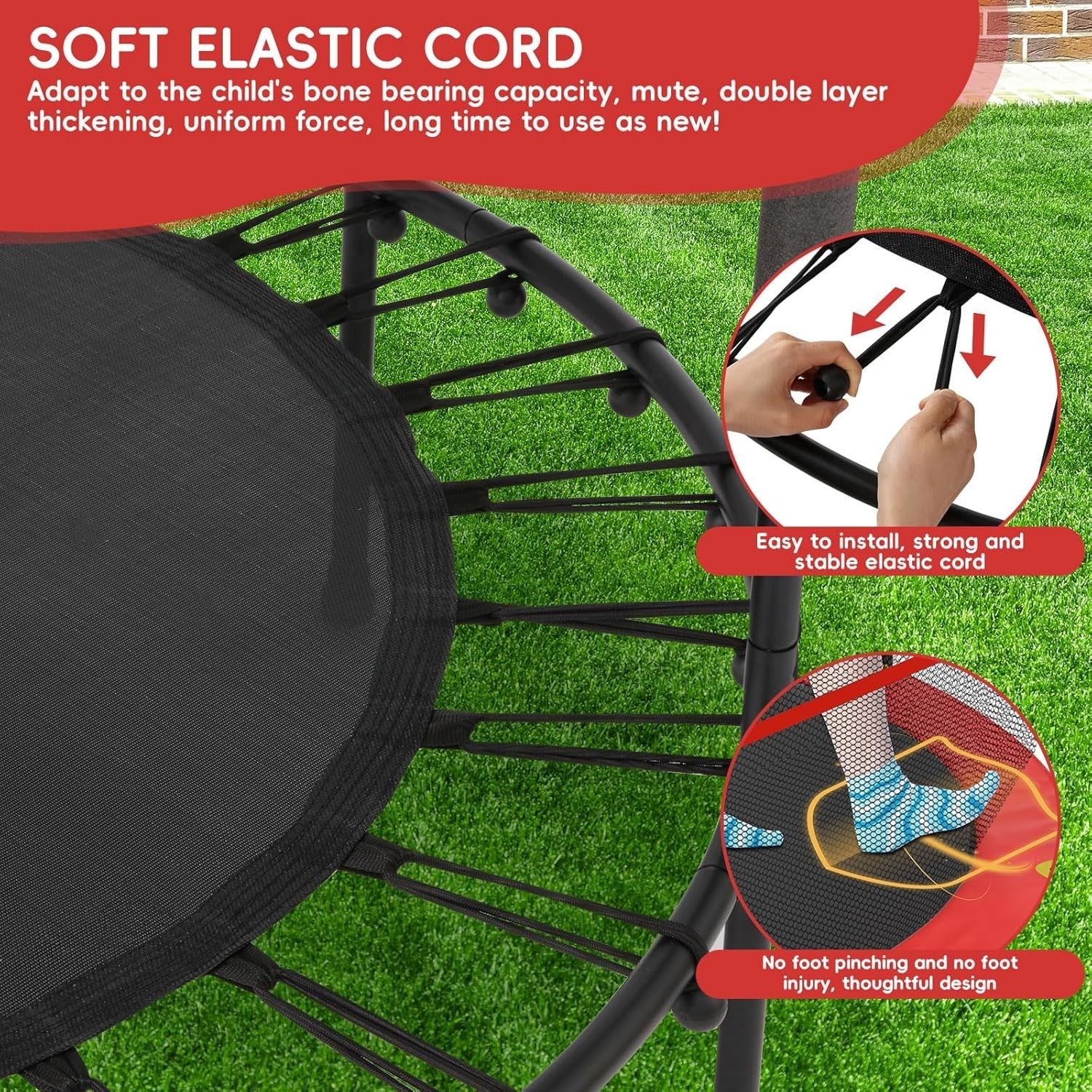 Kids Trampoline 140cm with Safety Enclosure Indoor Outdoor Ages 3-10