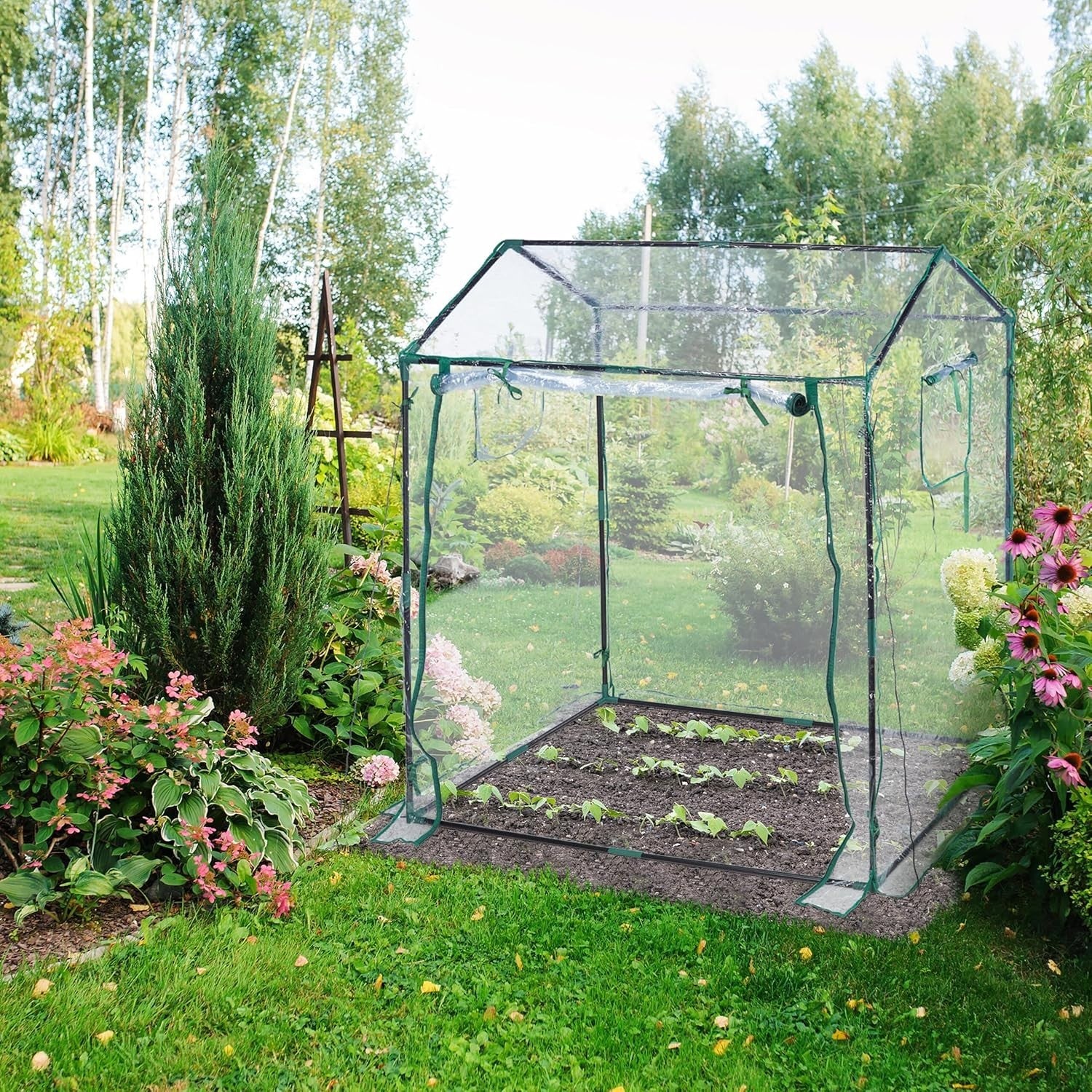 Walk-In Tomato Greenhouse Waterproof PVC Cover 152x132x92cm | UV-Resistant
