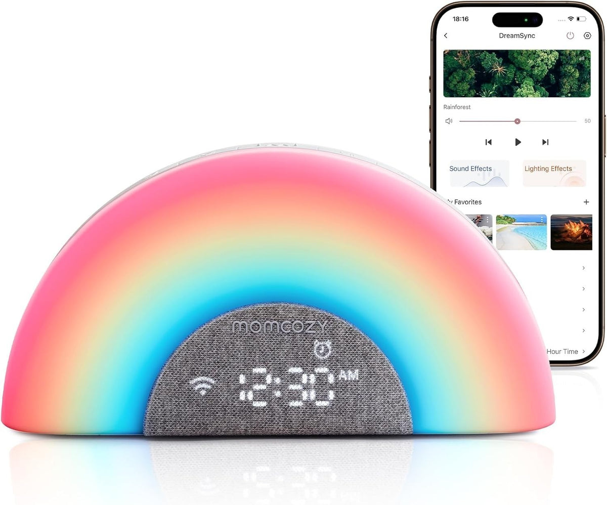 Baby Sound Machine & Night Light with 34 Soothing Sounds & Sunrise Alarm