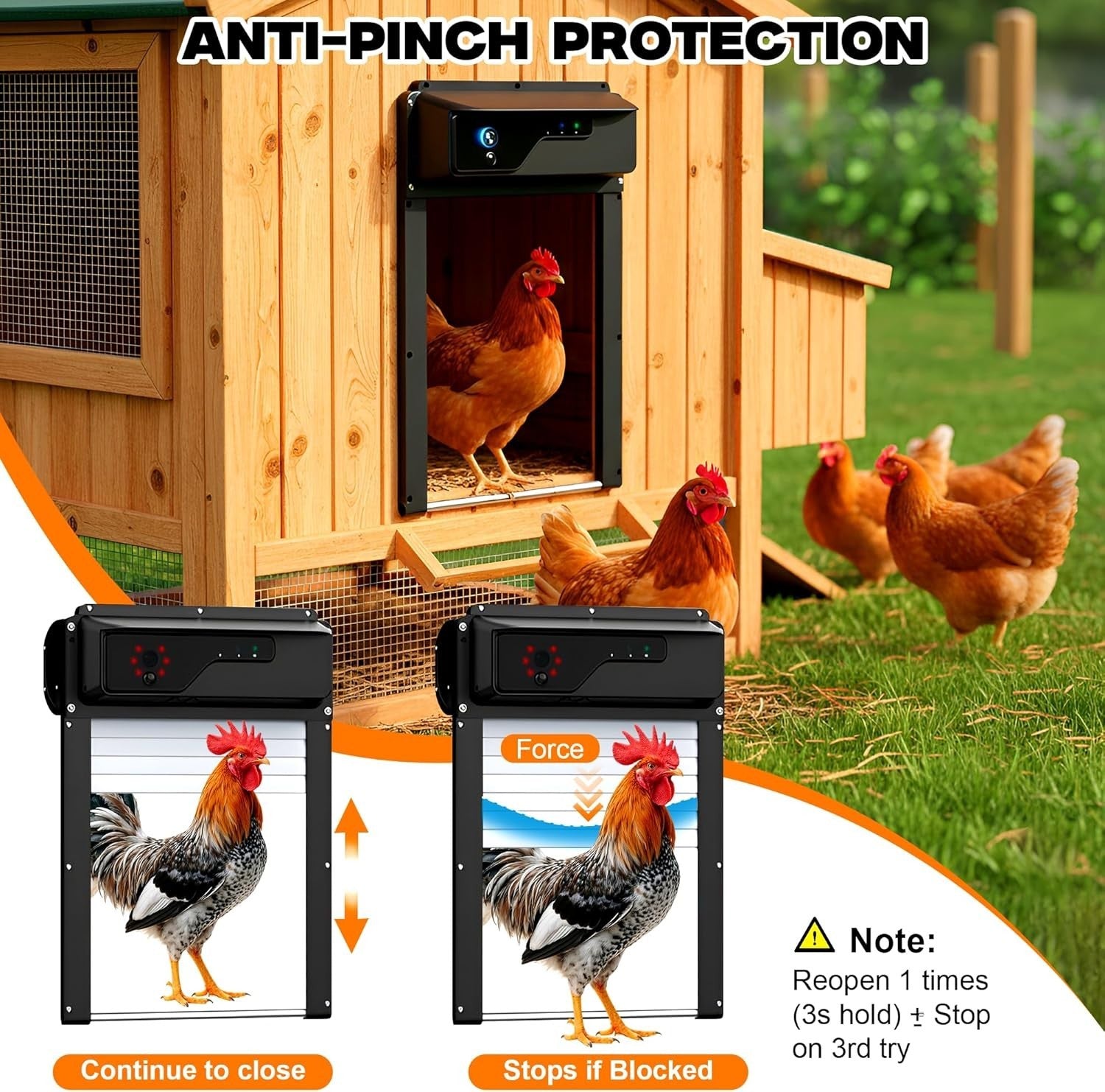 Solar Chicken Coop Door with Camera App Remote Night Vision Alarm