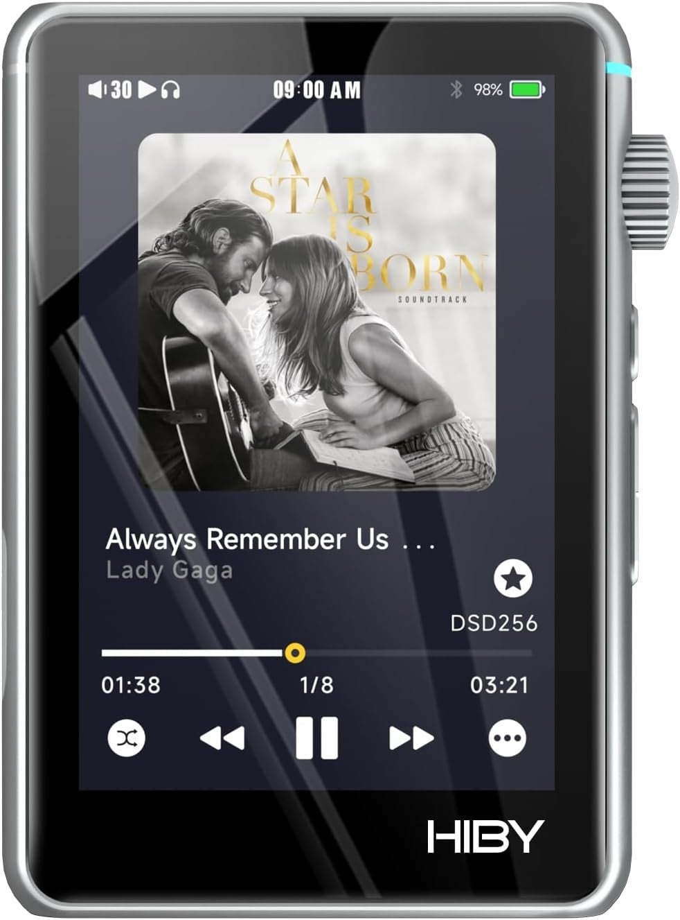 Silver Hi-Res MP3 Player Dual DAC Bluetooth 5.1 WiFi OLED Touchscreen
