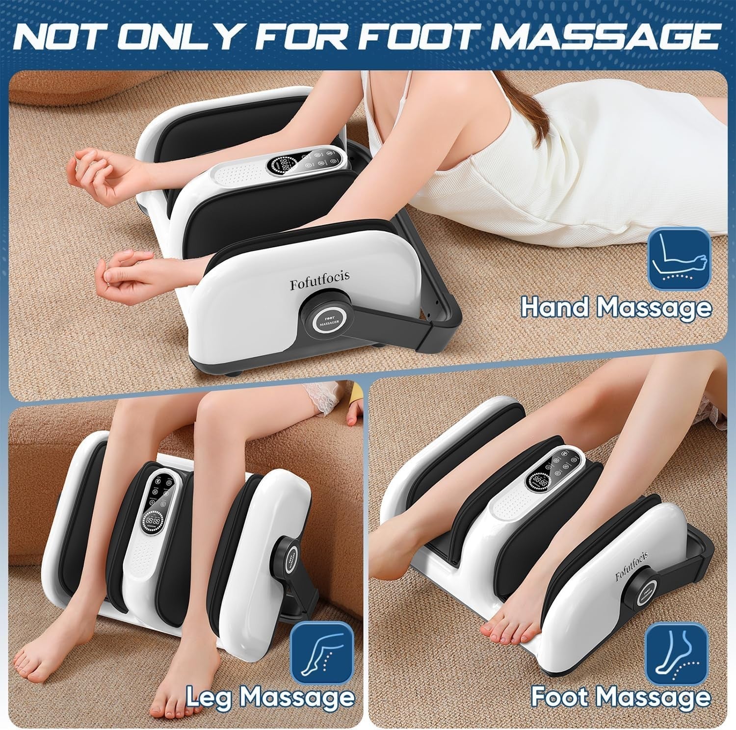 Deep Kneading Foot Massager with Heat & Air Compression for Legs & Calves
