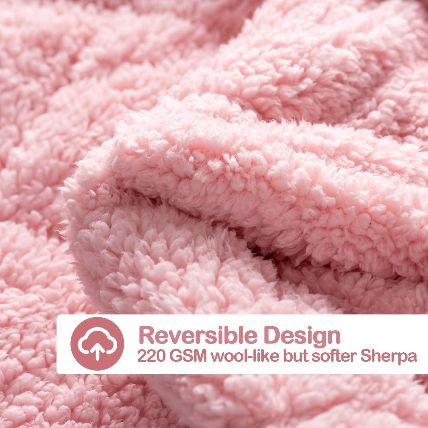 7kg Weighted Blanket Pink Sherpa Plush Fleece 120x180cm Sofa Bed