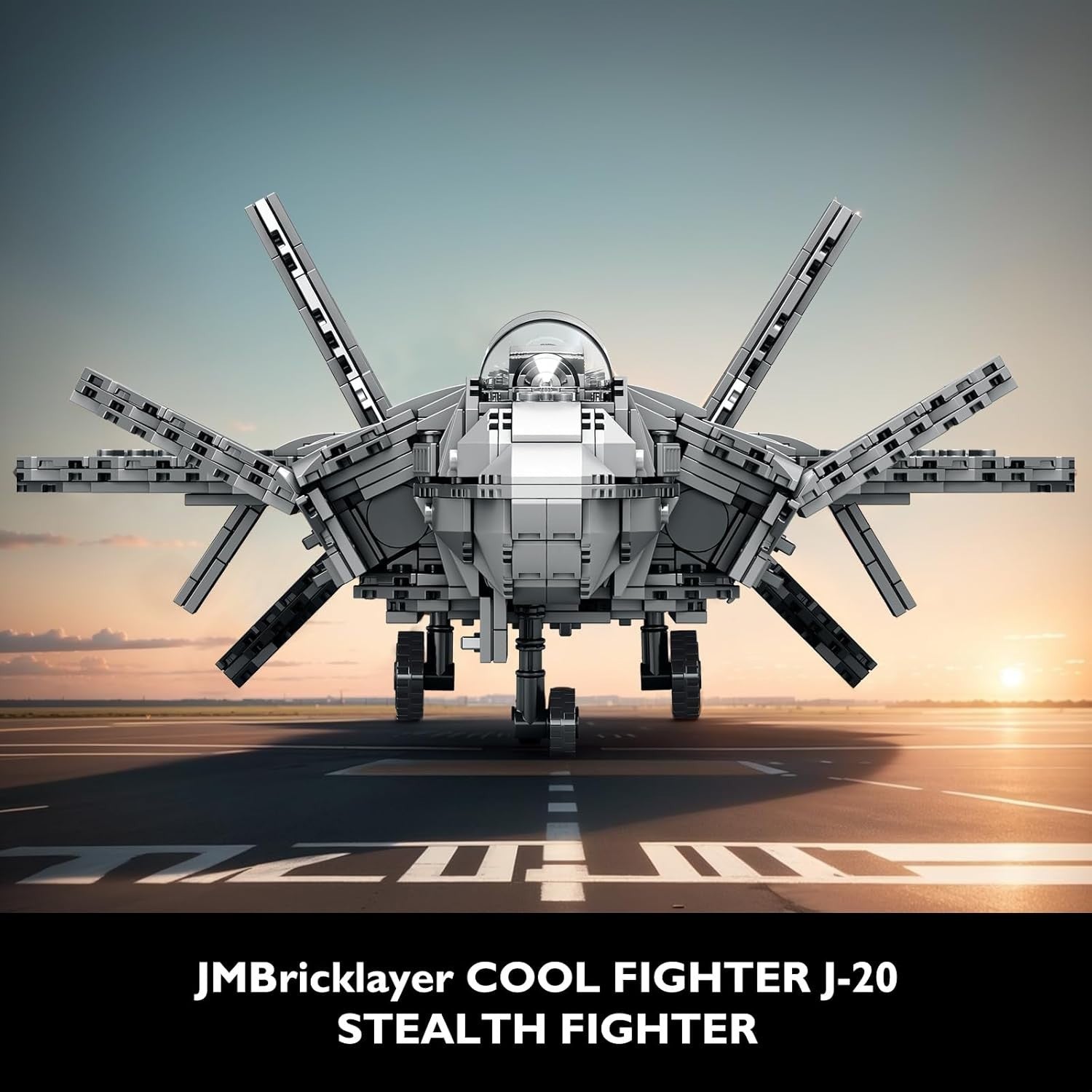 J-20 Stealth Fighter Building Blocks 1911 PCS – Military Model Display Toy