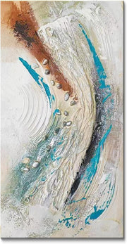 Framed Abstract Canvas Wall Art Blue Grey White 3D 30x60cm