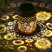 2-Pack Sunflower Solar Lanterns Bronze LED Garden Patio Lights