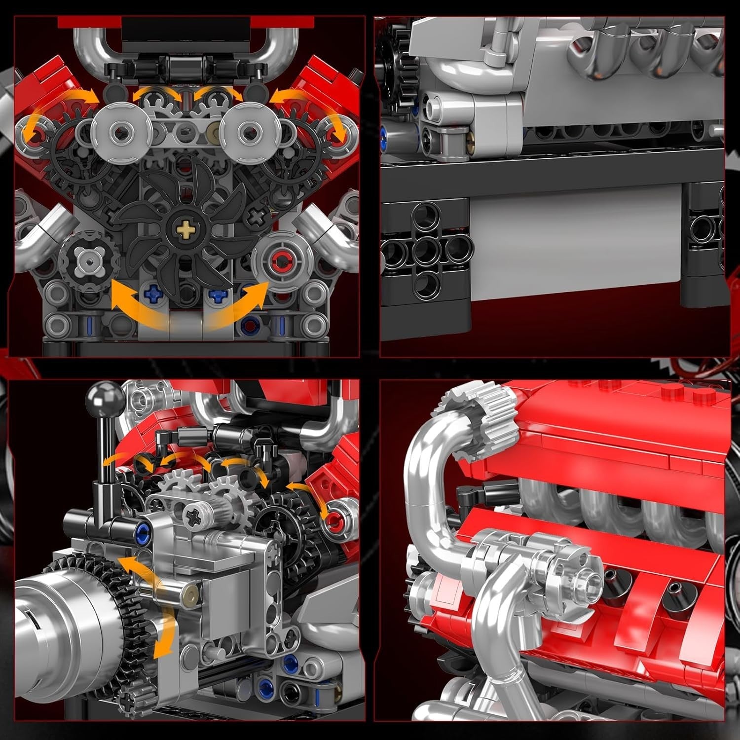 Motorised V8 Engine Model Kit 750PCS STEM Buildable Car Engine Toy