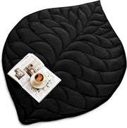 Weighted Lap Blanket Black 7lbs Soft Velvet Heavy Throw Travel Leaf Design