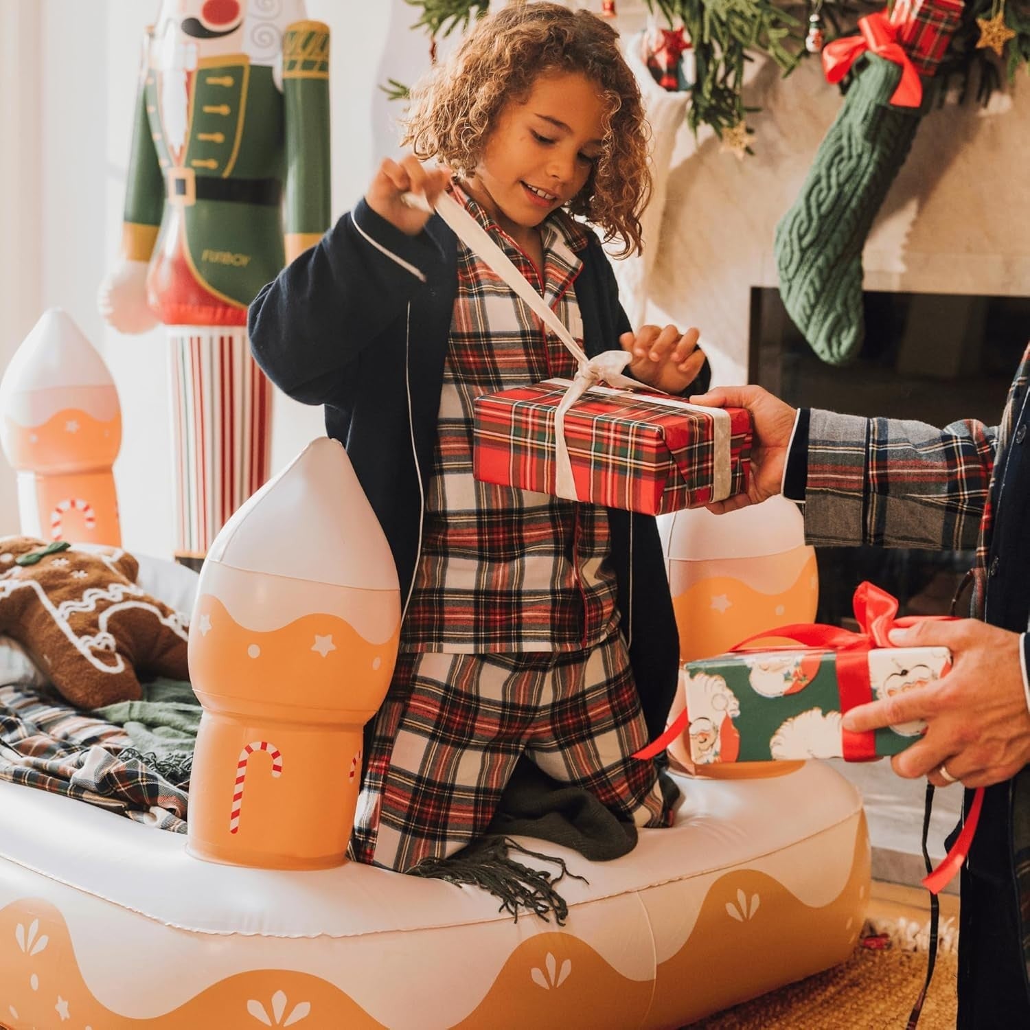 Kids Inflatable Gingerbread House Bed & Air Mattress Twin Sleepover Travel