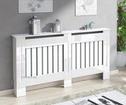 Large High Gloss White Radiator Cover Cabinet 81.5x152cm Modern Home Decor