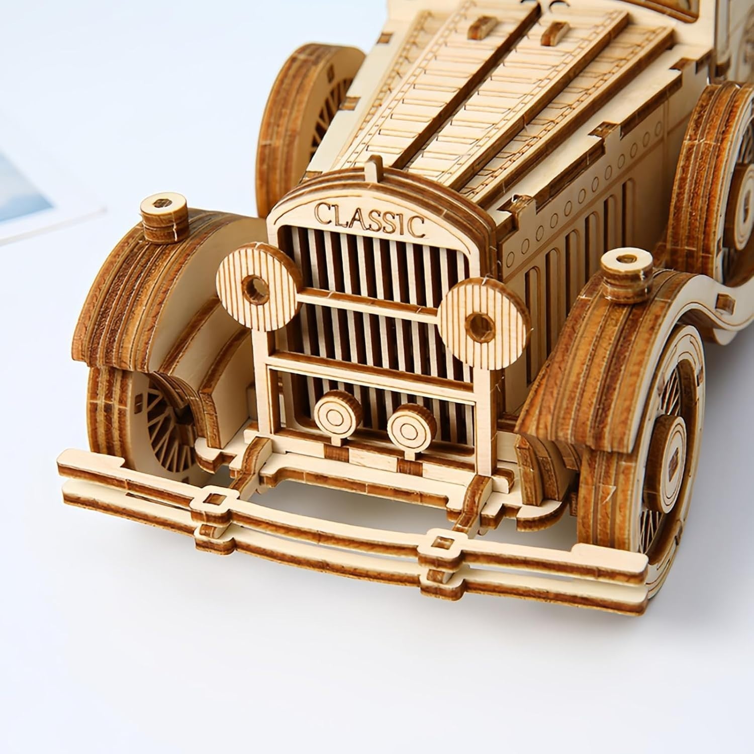 3D Wooden Vintage Car Puzzle DIY Model Kit – Build & Display, Gift Idea