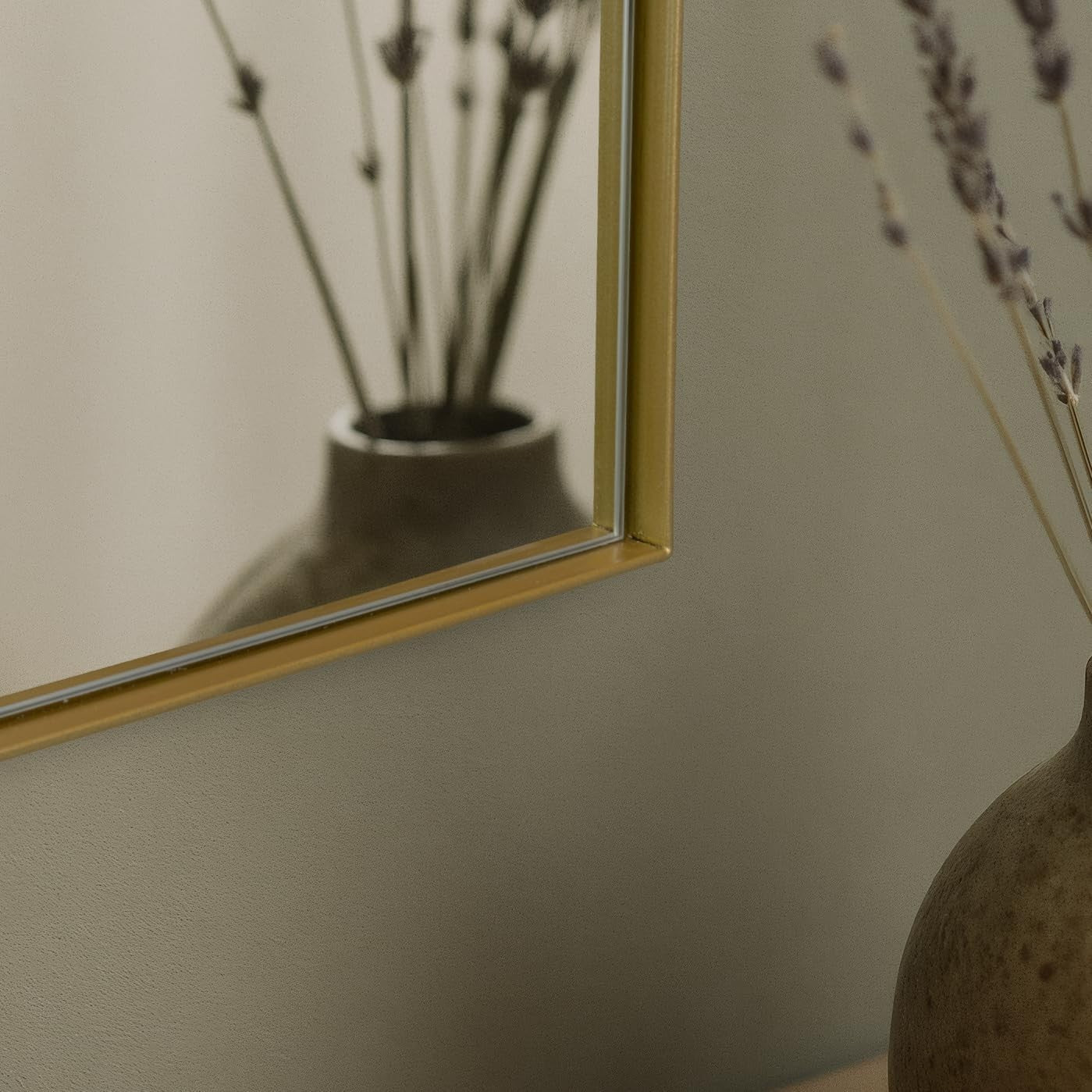 Gold Arched Wall Mirror 70x50cm Metal Frame Bathroom & Living Room