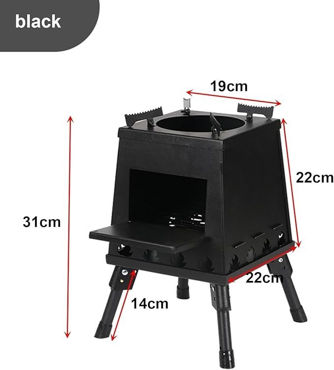 Portable Wood Burning Camping Stove Tent Heater Outdoor Cooking Heating