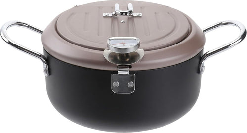 Japanese Deep Frying Pot 20cm Smokeless Fryer Pan Lid Oil Filter