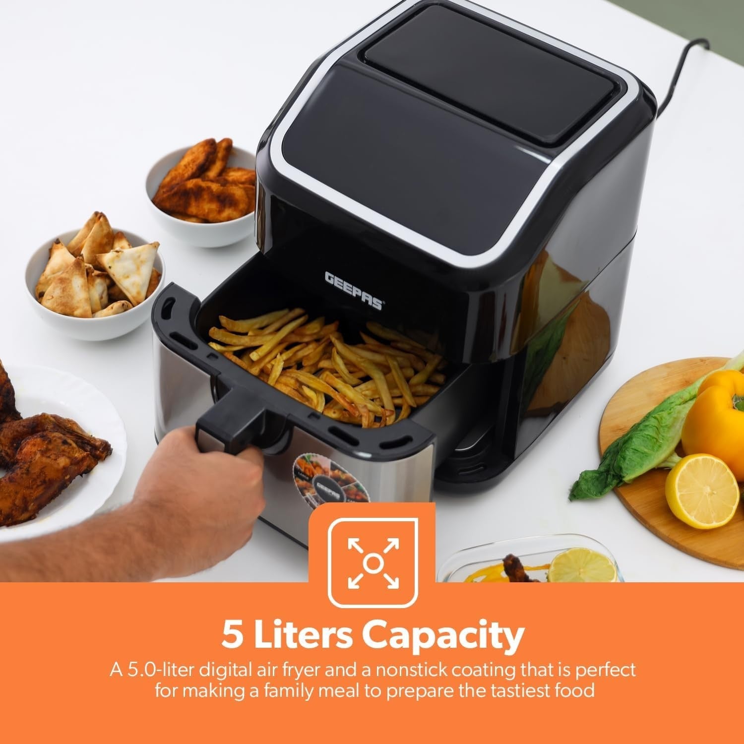5L Digital Air Fryer Vortex Tech 10-in1 Fast Healthy Cooking LED Touchscreen
