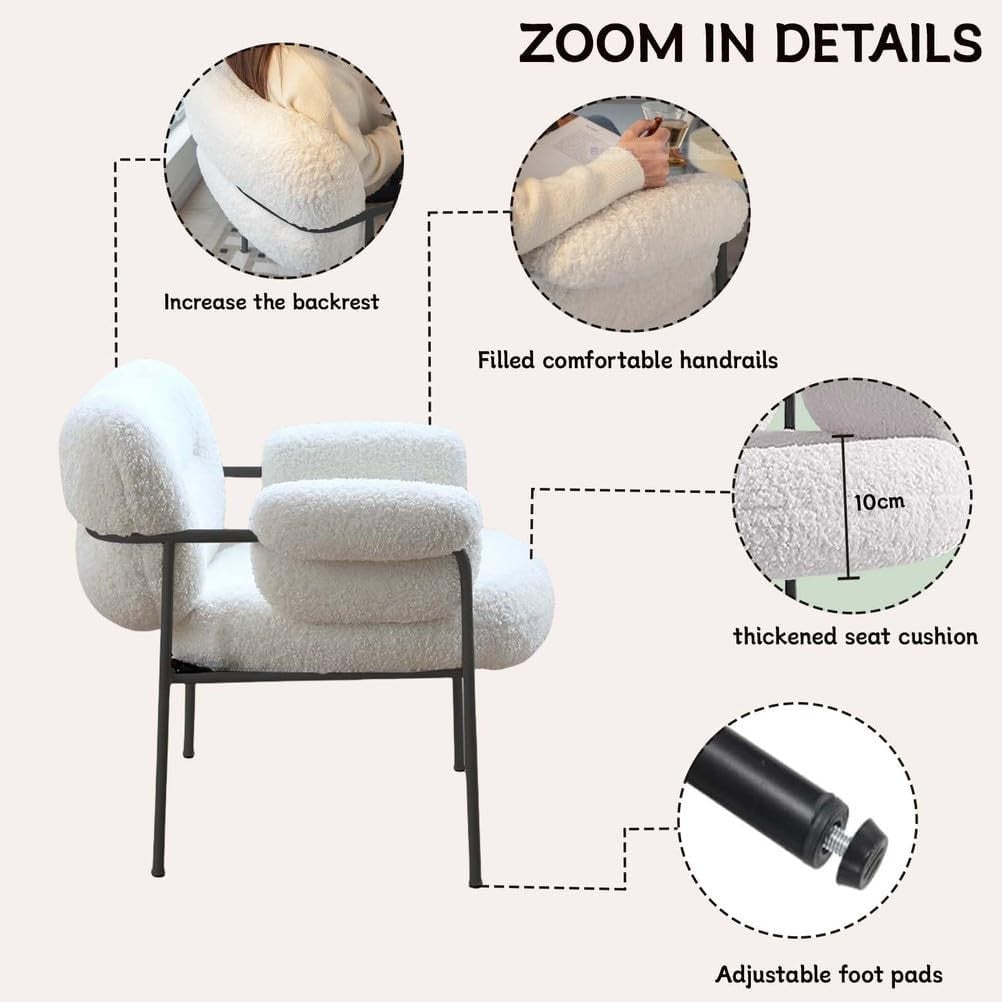 White Velvet Vanity Chair High Back Accent Armchair Gold Legs