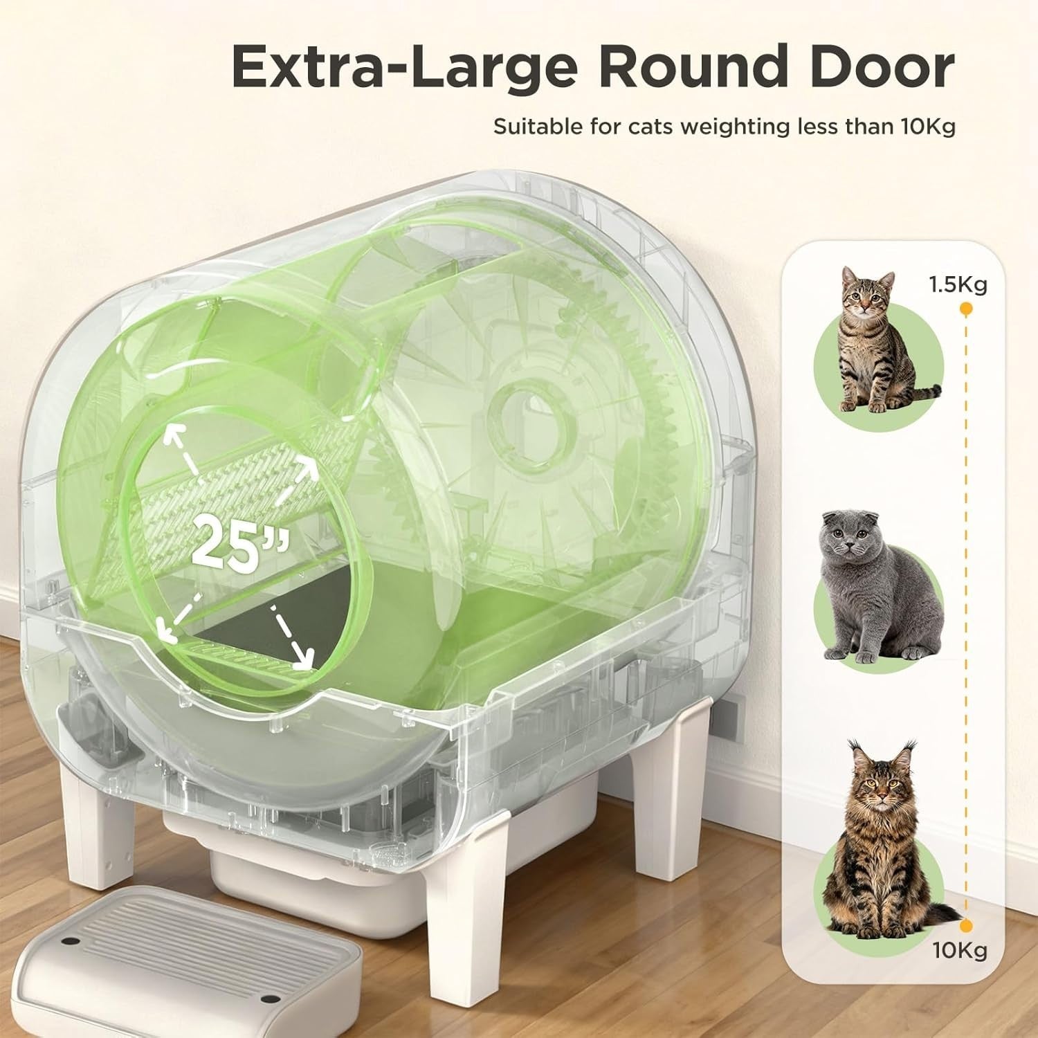 XXL Self Cleaning Cat Litter Box App Control 90L Odor Control Auto