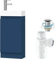 Modern 400mm Bathroom Vanity Unit with Basin Blue Floor Standing Sink Cabinet