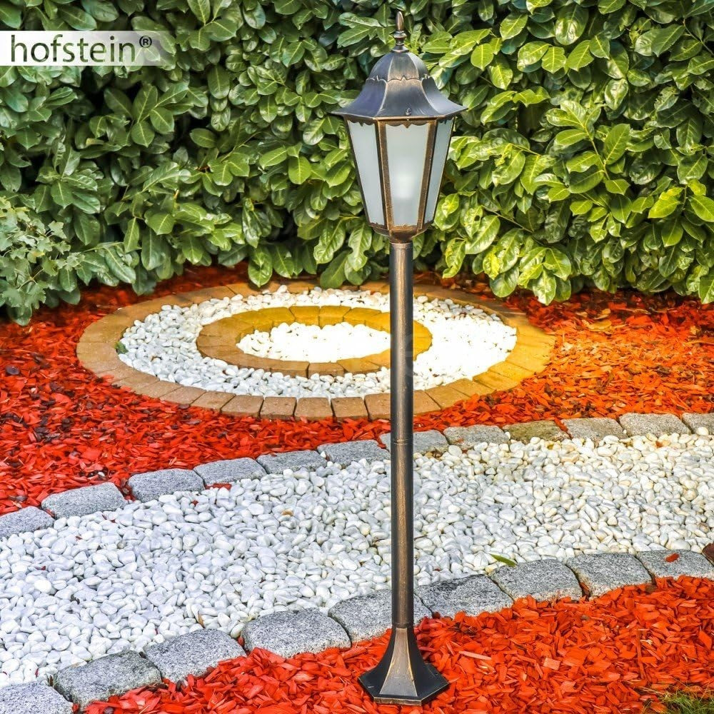 Garden Lamp Post Brown Gold 120cm Outdoor Lantern Light IP44 E27