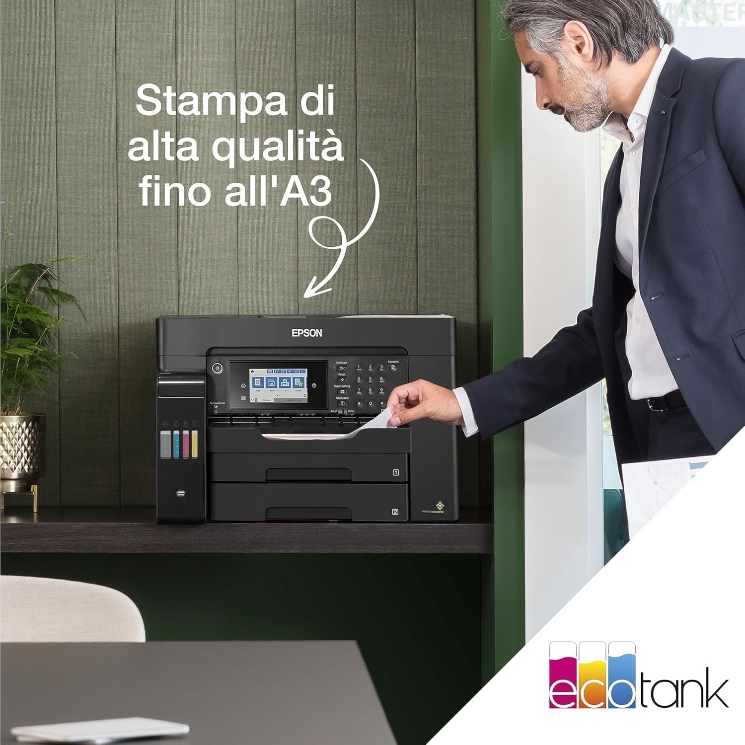 Black A4 Multifunction Wi-Fi Ink Tank Printer with Fax & Scanner