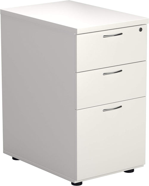 White 3 Drawer Lockable Filing Cabinet 40.4x60x73cm Wood