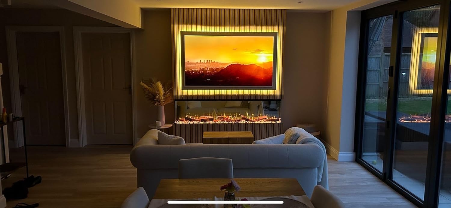 60" 3-Sided Built In Electric Fireplace Wall Mount Media Feature LED