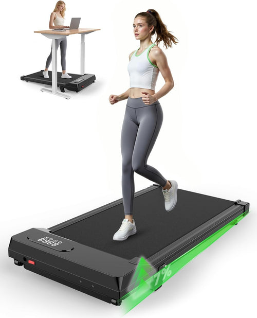 Compact Under Desk Walking Pad Treadmill 8 km/h Incline Remote