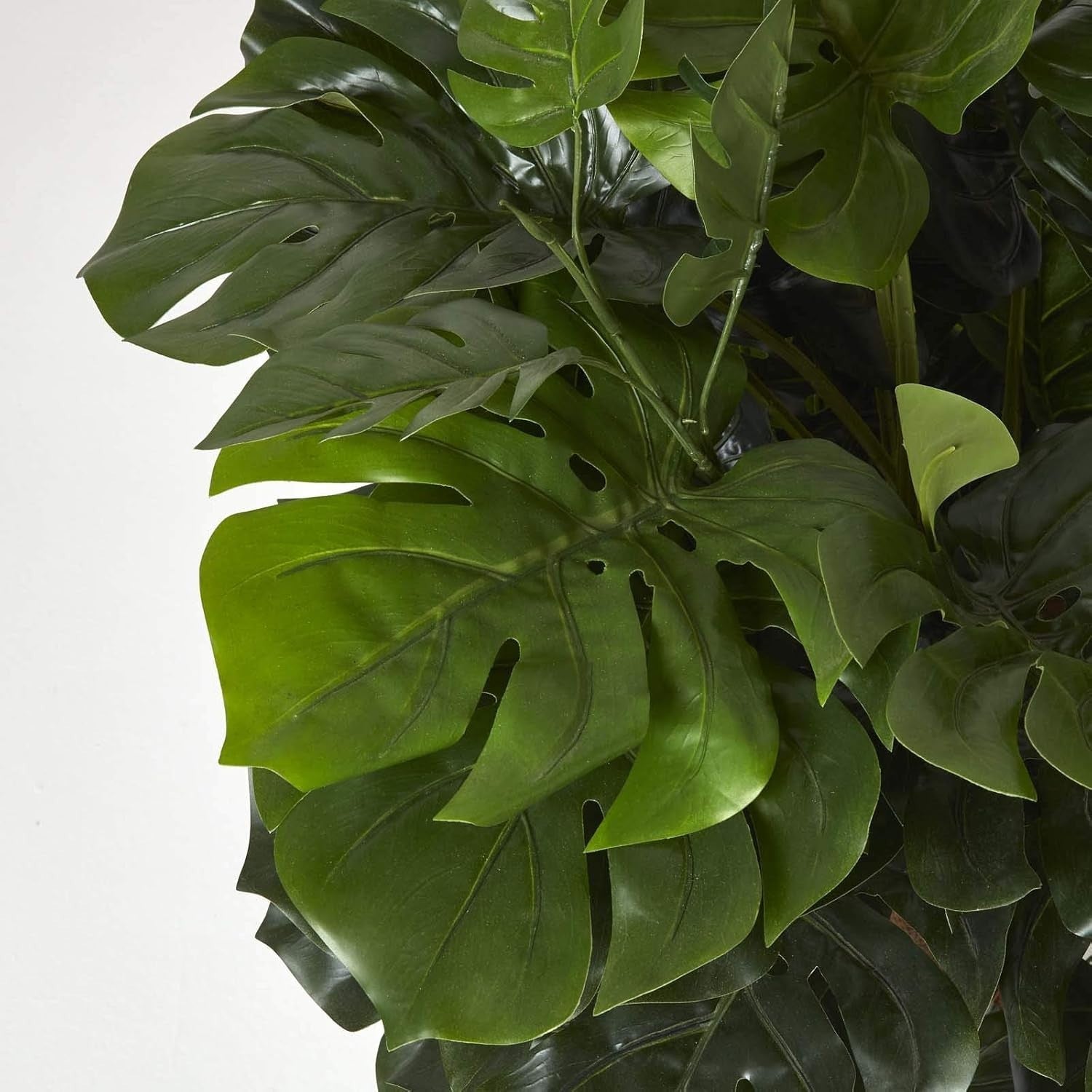 120cm Artificial Monstera Tree in Black Pot Realistic Swiss Cheese Plant Décor