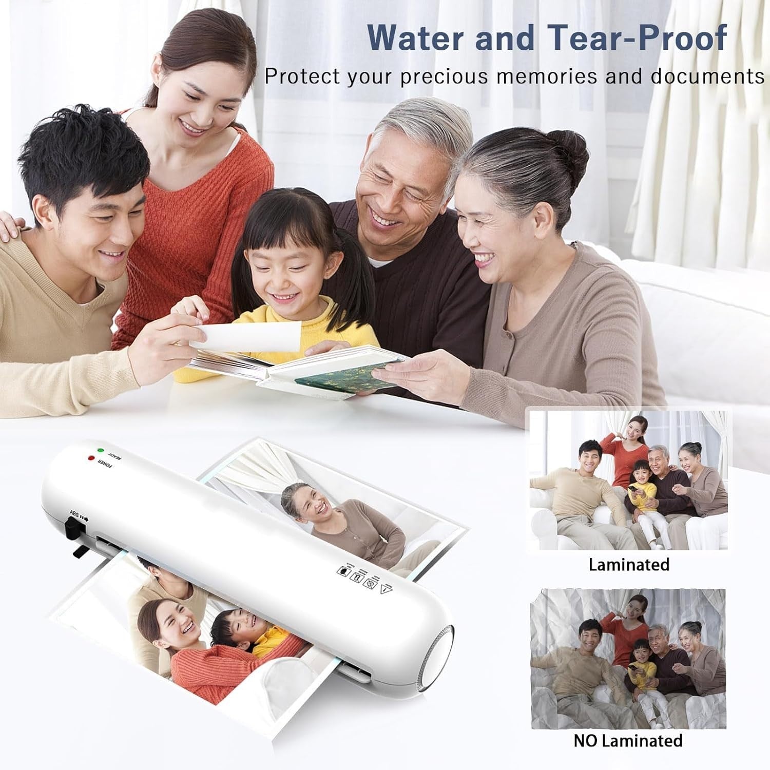 A4 Laminator Hot Cold 6-in-1 Portable No Bubble Fast Warm Up + 15 Pouches