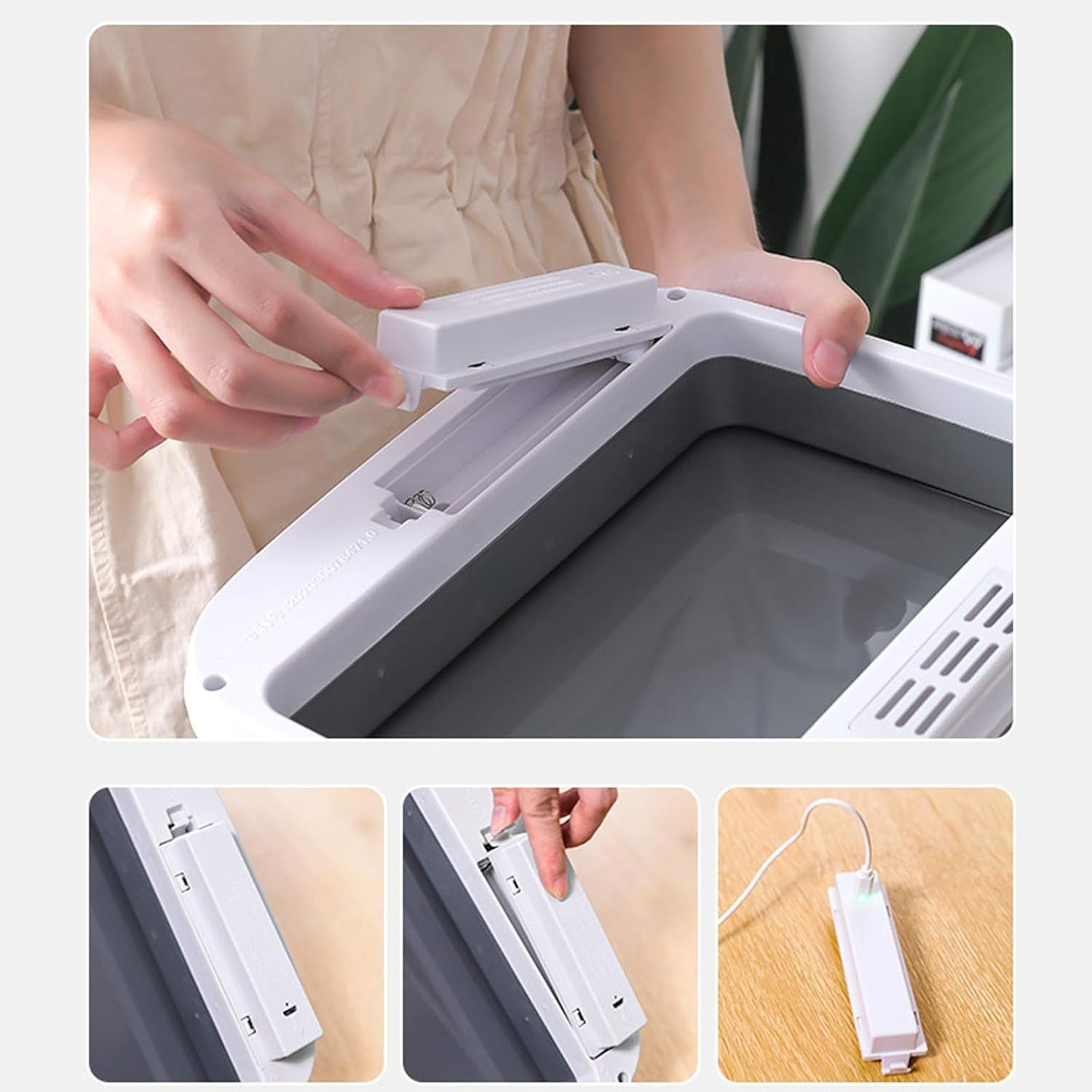 16L Touchless Automatic Sensor Trash Can Slim Kitchen Bathroom White